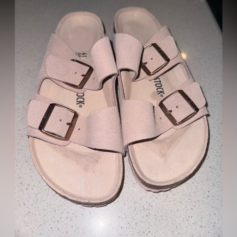 Pink Shimmer Birkenstocks NWOT - Picture 2 of 6
